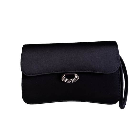 Carlo Felini Black Evening Clutch/ Wristlet - Picture 4 of 10